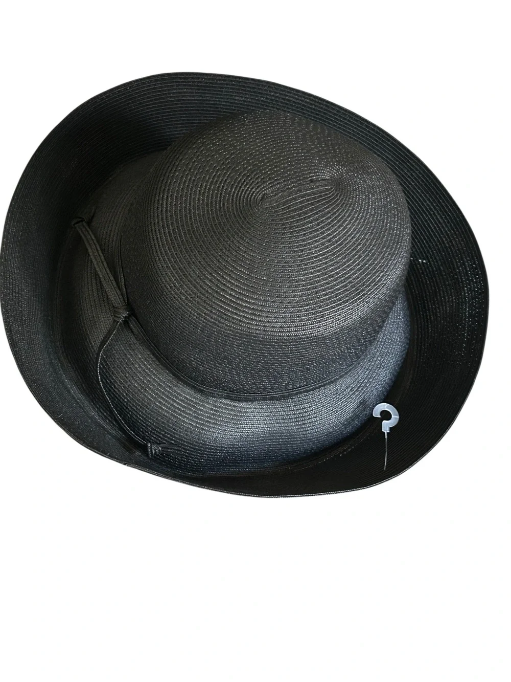 Classy Wide Brim Black Women's Straw Sun Hat with Skinny Band